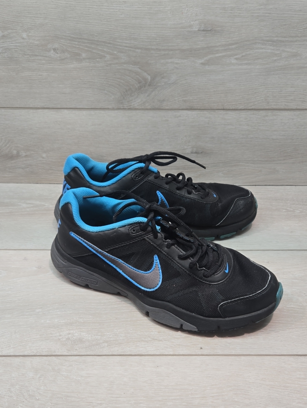 Nike Men's Dualfusion TR III Black & Blue Athletic Sneakers Shoes Sz 9.5